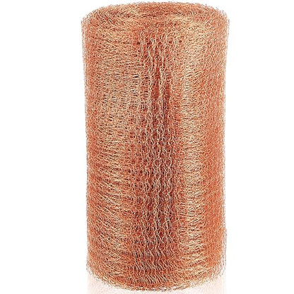 Gisafai 5'' x 100 ft Copper Mesh Rodent Control Copper Wool for Slugs Rustproof DIY Hole Filler Pure Wire Mesh for Bat Snail Bird Pest Rodent Control Gap Blocker Fill Fabric Hole Gardening(1 Roll)
