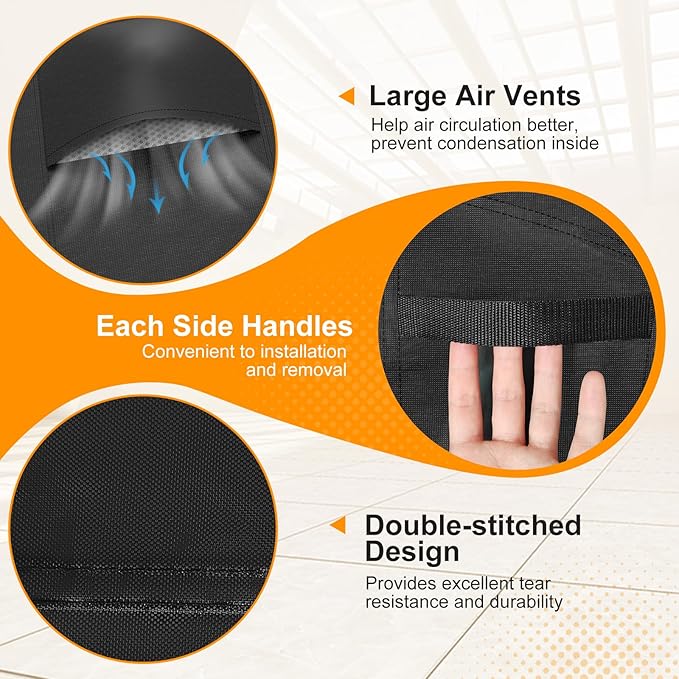 Patio Chair Covers Waterproof Heavy Duty Outdoor Furniture Cover with Air Vents for Lounge Lawn Deep Seat Outdoor Chair Black 32W x 37D x 36H Inches (2 Pack)