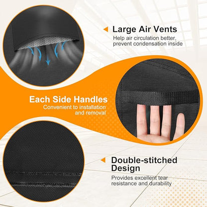 Patio Chair Covers Waterproof Heavy Duty Outdoor Furniture Cover with Air Vents for Lounge Lawn Deep Seat Outdoor Chair Black 32W x 37D x 36H Inches (2 Pack)