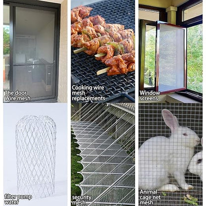 Wire Mesh Roll 11.8 in X 9.84 Ft 304 Stainless Steel Woven Wire Screen Mesh Never Rust，Pest Rat Mesh for Preventing Rats Squirrel and Mouse Access TXZWJZ