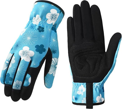 Trifabricy Gardening Gloves for Women, Breathable Leather Garden Gloves with Grip, Thorn-Proof Puncture-Resistant Work Gloves