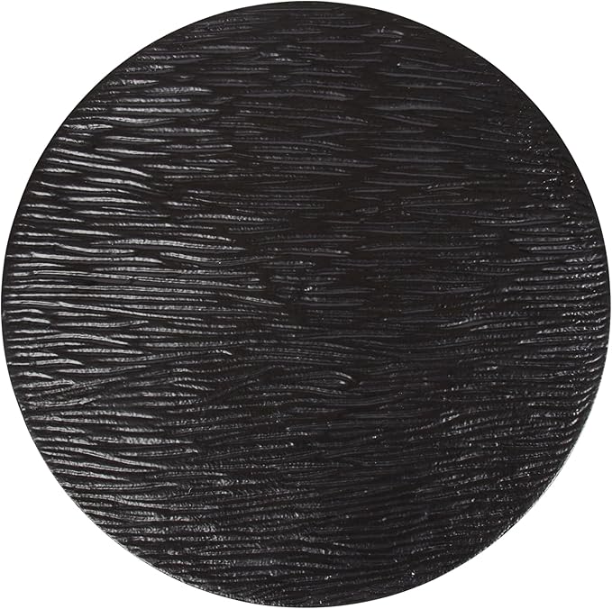 Kate and Laurel Baronet Modern Cast Aluminum Round Side Table, 14 x 14 x 24, Black, Transitional Circle End Table for Use as a Bedroom Nightstand or Living Room Plant Stand Option
