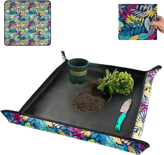 Waterproof Potting Mat for Indoor Plant Transplanting and Dirt Control, Gardenig Gifts for Women, Repotting Mat Succulent Gardening Mat 29.5"x29.5"