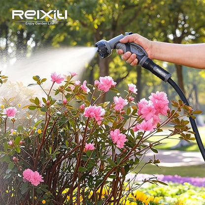 Relxitl Garden Hose 15FT, Flexible Water Hose, Ultra Lightweight Non-Expanding hose, Leak proof, Pressure Resistant for Yard, Outdoor (Black, 15FT)