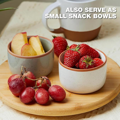 Morandi Color Ramekins Set of 6, 6 oz Creme Brulee Ramekin Oven Safe, Porcelain Ramekin Bowls, Mini Cheesecake Pans, Small Baking Dish, Dipping Sauce Bowls, Ramekins for Baking Souffle, Ice Cream