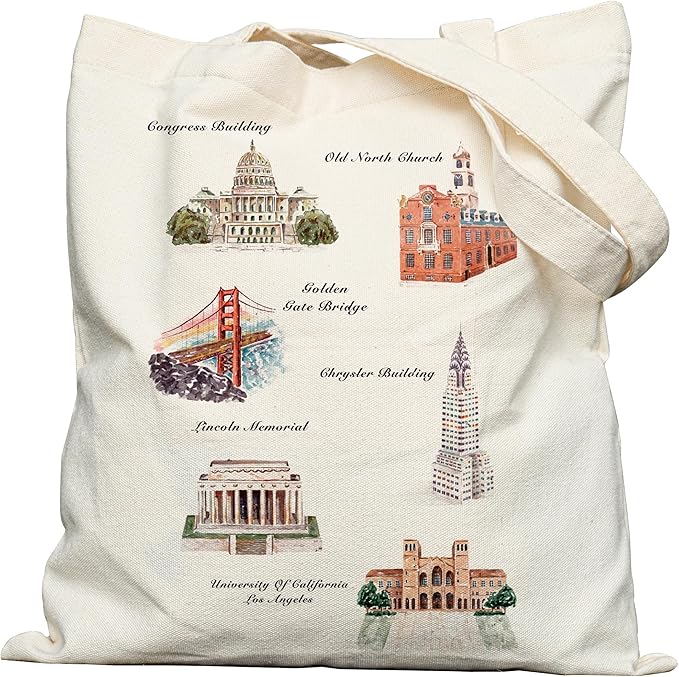 Double-Sided Canvas Tote Bag for Women with Magnetic Snap, Wide Strap & Inner Pocket for Work, Shopping, Travel
