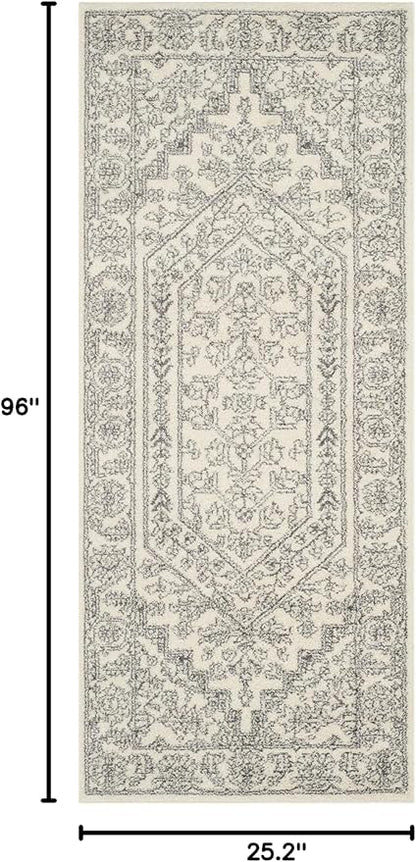 SAFAVIEH Adirondack Collection Runner Rug - 2'1" x 8', Ivory & Silver, Oriental Medallion Design, Non-Shedding & Easy Care, Ideal for High Traffic Areas in Living Room, Bedroom (ADR108B)