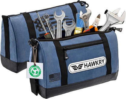 HAWKRY Heavy Duty Canvas Tool Bag – Waterproof Canvas Zipper Pouch, Garden Tool Bag, Construction Bags Heavy Duty, Small Zipper Pouch, Motorcycle Tool, Multipurpose Fishing Bag