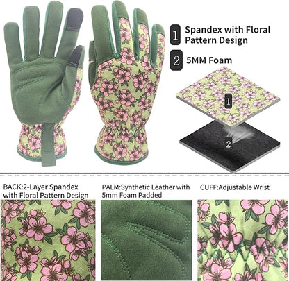 Thorn Proof&Puncture Resistant Gardening Gloves with Grip,Garden Glove for Women, Leather Yard Work Gifts