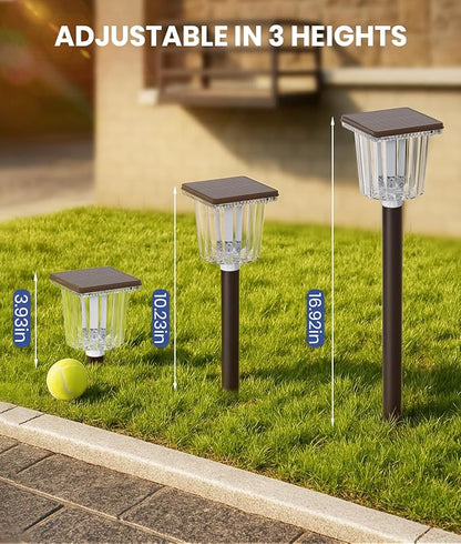 ALFIOT 12-Pack Super Bright Solar Lights Outdoor Waterproof,Adjustable Warm&Cool White, Solar Powered Garden Decor Landscape Lighting Outside for Front Yard/Patio/Walkway/Driveway/Lawn/Path Light