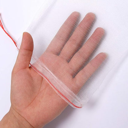 Kikhope 50 Pcs Fruit Protection Netting Bags, 10"x6" With Drawstring, Garden Barrier for Protecting Fruits