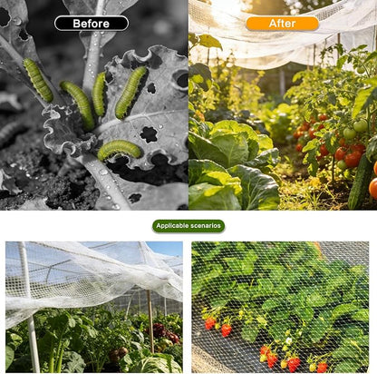 Garden Netting & Plant Netting, 8.2'x10' Fine Mesh Plant Protection Barrier, Garden Net Covers for Raised Beds, Mesh Fencing & Tree Net Bags, Protect Vegetables, Fruits, Plants & Flowers