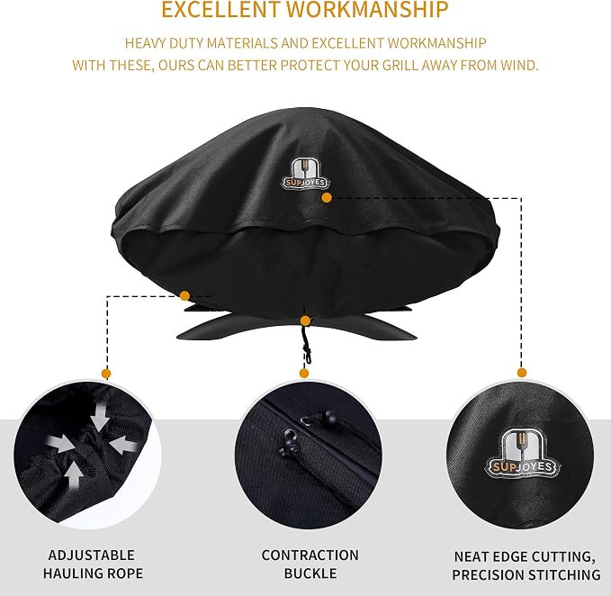 Grill Cover for Weber Q Series Grills, Portable BBQ Cover for Weber Q2000 and Q200 (Not Fit for Q2200)