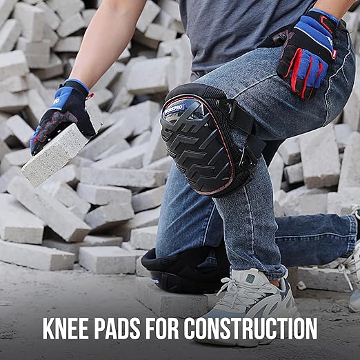 WORKPRO Knee Pads for Construction - Safety Kneepads with Ergonomic Gel Cushion and Foam Padding, Adjustable Buckle Straps and Durable Buttons, Ideal for Work Flooring Gardening