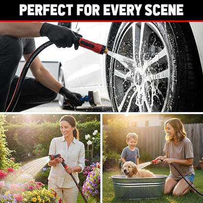 Garden Hose 75ft x 5/8", NON-EXPANDABLE Heavy Duty Premium Flexible Water Hose, No Kink, Leakproof, Lightweight Hybrid Hose with Male to Female Fittings for Household&Backyard