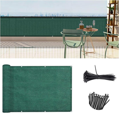 SUNLAX Custom Size 3'x22' Dark Green Fence Covering Privacy Screen Windscreen with Bindings & Grommets, Heavy Duty for Commercial and Residential, 90% Blockage, Cable Zip Ties Included -Available