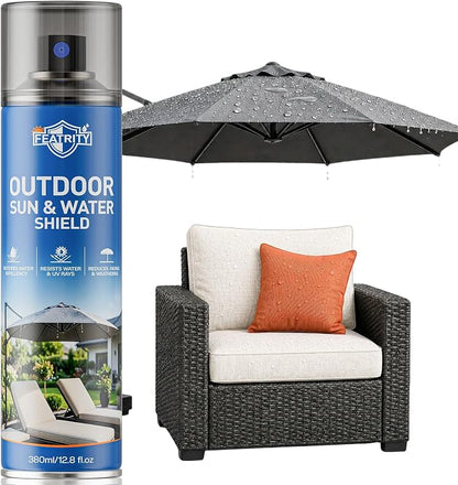 Outdoor Fabric Protector Spray: Heavy Duty Water-Repellent & UV Resistant for Patio Decor Cushions Upholstery Furniture Umbrellas - Invisible Sun and Water Shield, 12.8oz