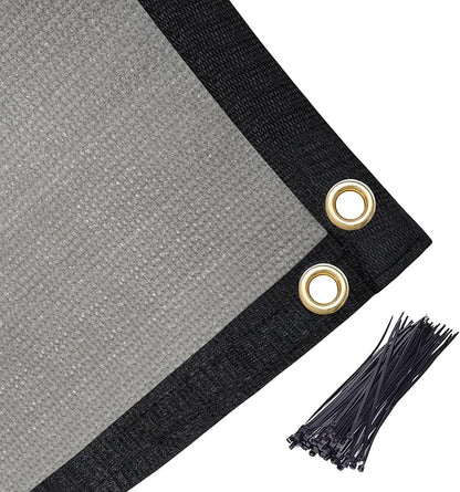 Amagenix 90% Shade Fabric 8'X 13' Light Gray Sun Shade Cloth with Grommets for Pergola Replacement Shade Cover Canopy, Heavy Duty, Cable Zip Ties Included (We Customized)