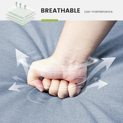 Outdoor Chair Cushions for Patio Furniture - 1 Pack Outside High Back Thick Water-Resistant Cushion 22x24 with Zipper Cover for Wicker Glider Rocking Chairs Loveseat Couch – Baby Blue/Buckle