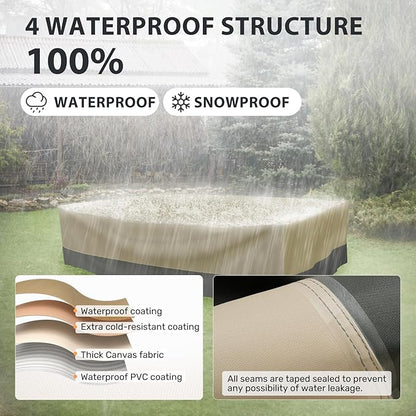 Patio Furniture Covers Waterproof Heavy Duty, 126"x126"x28" Extra Large Outdoor Dining Table and Chair Covers/ Waterproof UV Snow Resistant/ General Purpose Outside Sectional Sofa Set Covers