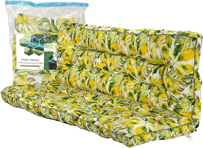 Replacement Cushions for Swing, Swing Cushions 3 Seater Replacement, Waterproof Thicken Washable Pad Cushion for Outdoor Indoor Furniture Swing Patio (Lemon Yellow, 40x63 inch)