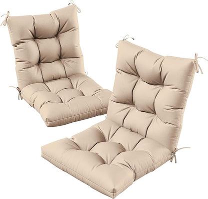 Patio Seat&Back Chair Cushions for Outdoor Furniture，Comfortable Cushions for Rocking/Dining/Lawn Chair-Set of 2