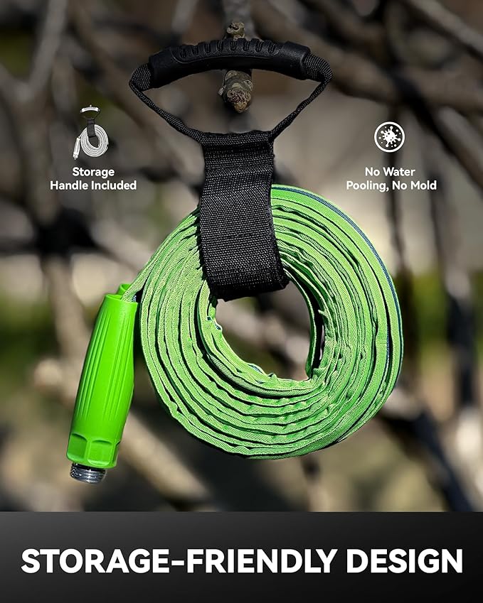 RAINPOINT Garden Hose 75FT, Up to 60% Lighter Non-Expanding Water Hose with TPE Inner Tube, Lightweight & Flexible Anti-Kink Hose, 800D Oxford Fabric, Weather-Resistant, 450PSI Burst, 3/4" Fittings