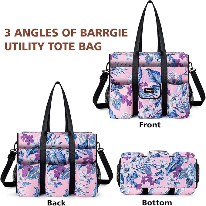 Utility Tote - Water Resistant with 19 Exterior/Interior Pockets - Large Women/Teacher/Work Bag