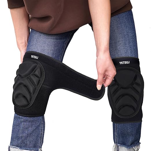 Knee Pad Women Men for Gardening House Working, Floor and Carpet Cleaning, Construction Work, Cleaning Knee Pads With High Elastic Fabric Black L