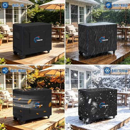 SIRUITON Outdoor Bar Cart Cover for 34 Inch Portable Outdoor Table, Heavy Duty 600D Oxford Fabric Outdoor Waterproof BBQ/Worktable Metal Movable Table Cover