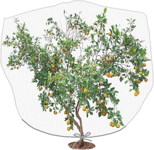 PURPLE STAR 1N 6 x 7 Feet Insect Bird Barrier Netting Mesh with Drawstring, Garden Bug Netting Plant Cover for Protect Plant Fruits Flower from Insect Bird Eating