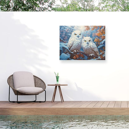 Outdoor Canvas Art - Michael David Ward 'Snowy Owl Winter' Wall Art for Outdoor Spaces, Patios, or Gardens by Trademark Fine Art