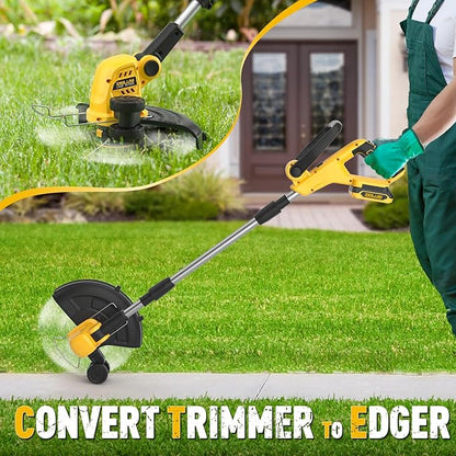 ZEGJAW 20v 13-inch Lawn Mower and 12-inch String Trimmer Combo with 2x4.0Ah Batteries and Charger, Grass Cutter with 5-Position Height Adjustment, Weed Wacker with 8pcs Line for Yard, Garden