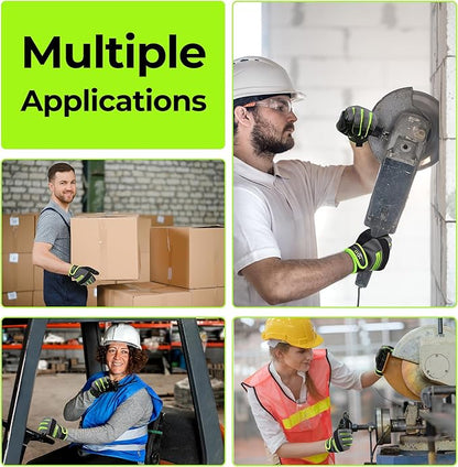 HANDLANDY Work Gloves for Men & Women, Utility Mechanic Working Gloves Touch Screen, Flexible Gardening Gloves for Yard