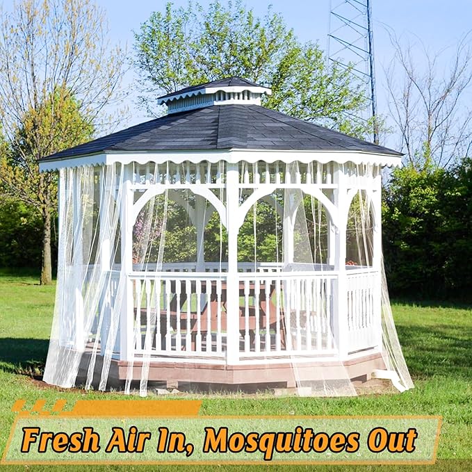 ANPHSIN 33x10ft Ultra fine Mosquito Net for Patio - Mesh Netting Screen for Outdoor Garden Porch Balcony, Protects Skin & Plants from Bugs, Birds, White