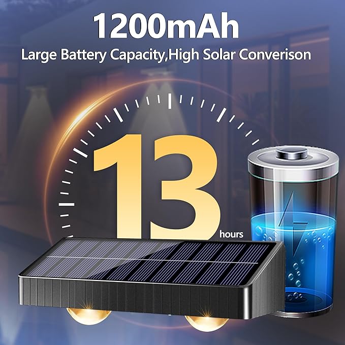 Brizled Solar Fence Lights Outdoor, 6 Modes 2700/4500/6500K 250ml Fence Solar Lights, IP65 Waterproof Outdoor Wall Light Landscape Lighting for Backyard Garden Patio Deck Railing Wall Poolside, 8 Pack