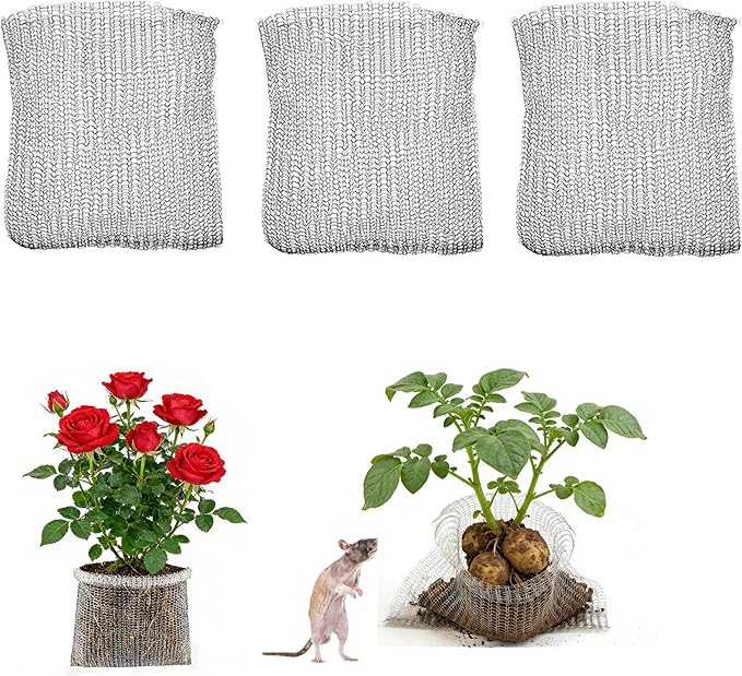 Root Gallon Gopher 304 Stainless Wire Speed Baskets,Garden Net Plant Root Protection Anti Gopher Baskets Plant Root Protector Gopher Baskets for Burrowing Animal (5 Gallon X 3PCS)