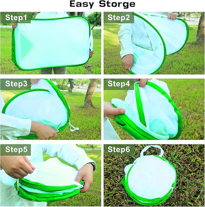 Mesh Plant Tent Enclosure, Pop-Up Cage Plant Cover, Outdoor Garden Protection Guard for Pests, Bird, Pest (24 x 24 x 36 Inches)