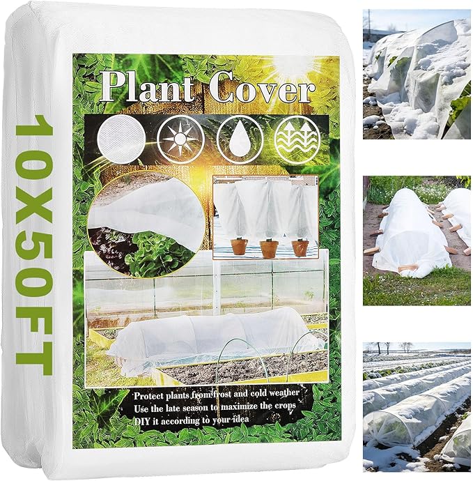 Plant Covers Freeze Protection, 10X40FT Reusable Thickened Winter Floating Row Covers, Frost Cloth Blanket Shade Cloth Garden Fabric Plant Cover for Raised Beds Vegetables Insect Winter Frost