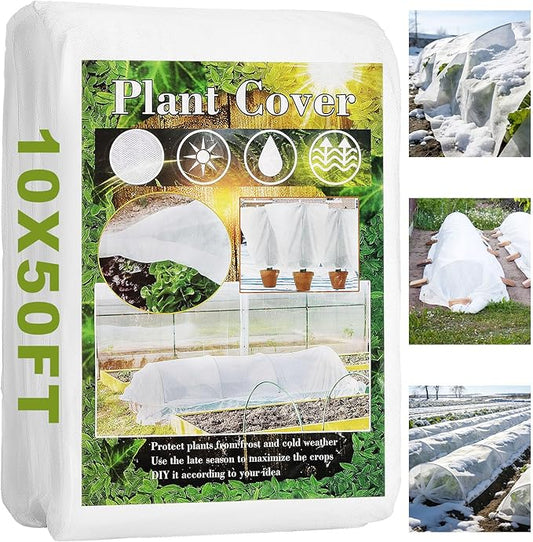 Plant Covers Freeze Protection, 10X40FT Reusable Thickened Winter Floating Row Covers, Frost Cloth Blanket Shade Cloth Garden Fabric Plant Cover for Raised Beds Vegetables Insect Winter Frost