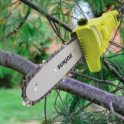 Sun Joe Cordless Pole Chainsaw Machine, Electric Telescoping Trimmer, Extendable Up to 7.2 Ft - Heavy-Duty Trimming Equipment for Tree Trunks, Limbs, Logs, Brush, and Branches, 24V-PS8-LTE