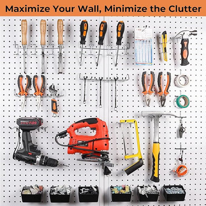 INCLY 278PCS Pegboard Accessories Organizer Kit, Peg Board Hooks Assortment with Bins for Organizing Various Tools, Fit 1/8 or 1/4 inch Pegboard for Hanging Storage, Garage Wall Attachments