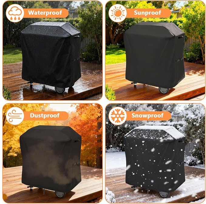 Grill Cover for Charbroil Performance Small Grill & Bistro Pro Grill for CB1250073P4, CB1250116P6, Heavy Duty Waterproof BBQ Cover for Char Broil 25302145 25302146 25302148 25302161