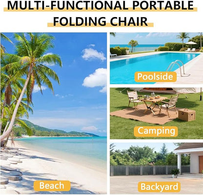Sun Tanning Chair with Face Hole, Heavy Duty Adjustable 5-Position Folding Laying Out Chairs for Tanning, Beach Lounge Chairs for Adults for Outdoor Sunbathing Patio Pool Lawn (Beige)