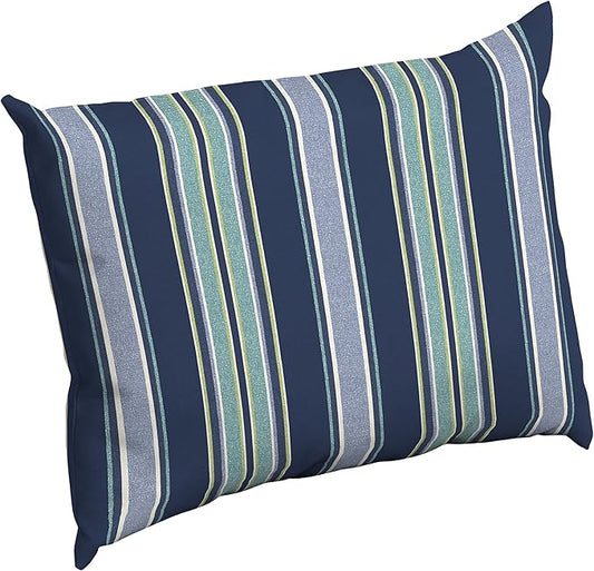 Arden Deep Seat Pillow Back Cushion, 23 x 17, Outdoor/Indoor Replacement Back Cushion, Plush Support, Fade-Resistant, Rain-Proof Patio Furniture Cushion, Sapphire Aurora Blue Stripe
