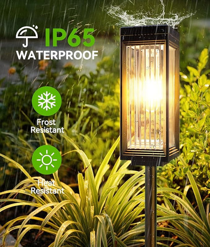ELECLINK Solar Pathway Lights Outdoor, 4 Pack Upgraded Solar Lights Outdoor Waterproof, Bright Up to 15 Hrs Auto On/Off Garden Light for Yard Patio Lawn Path Walkway Driveway Outside Decor