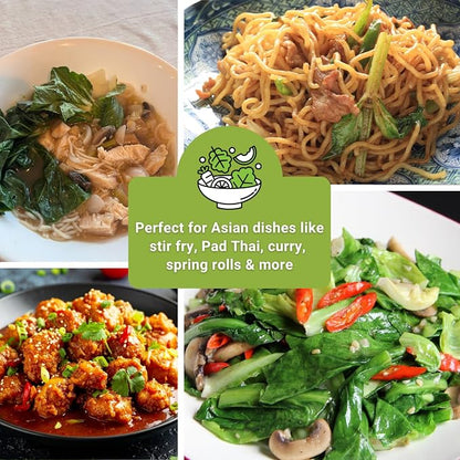 Sow Right Seeds - Asian Greens Seed Collection for Planting - Includes Thai Basil, Bok Choy, Chinese Celery, Green Shiso & Tat SOI - Non-GMO Heirloom Varieties to Plant and Grow Indoors or Outdoors