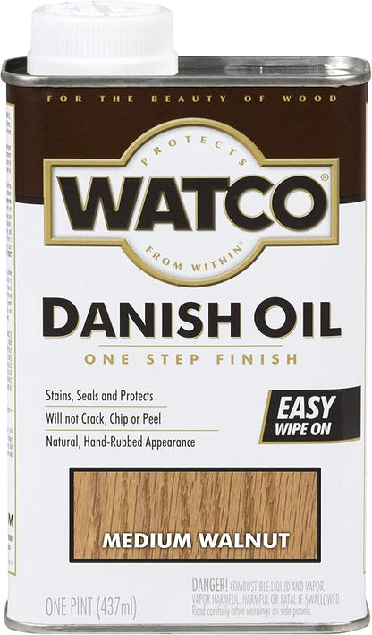 Watco 65951 Danish Oil Wood Finish, Pint, Medium Walnut