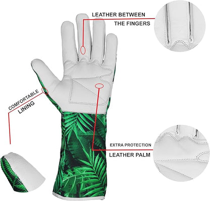 Gardening Gloves Work Leather Gloves Men Women Forearm safety Anti Slip Thorn proof Garden Working Pruning Long and Short