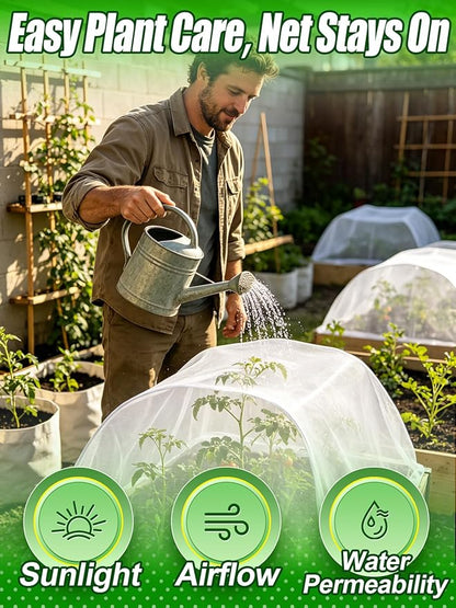8x25ft Large Garden Netting - Ultra Fine Mesh Plant Covers to Keep Small Animals Pest Out, Bird Barrier Screen for Protecting Vegetables Fruits Flowers Raised Beds (Without Support Pole)